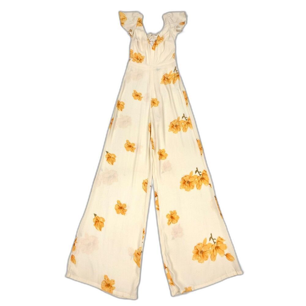 NEW Reformation Cozumel Wide Leg Jumpsuit Tangiers Floral Soft Girl Coquette 6